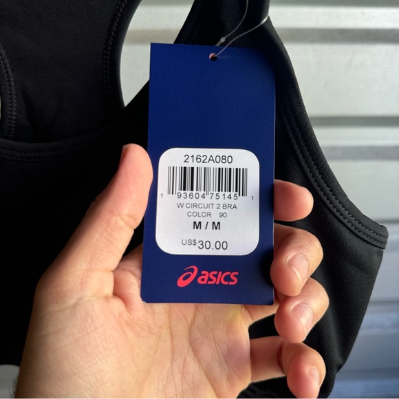 NWT ASICS WOMEN’S CIRCUIT 2 SPORTS BRA BLACK SZ MEDIUM M - Picture 3 of 6